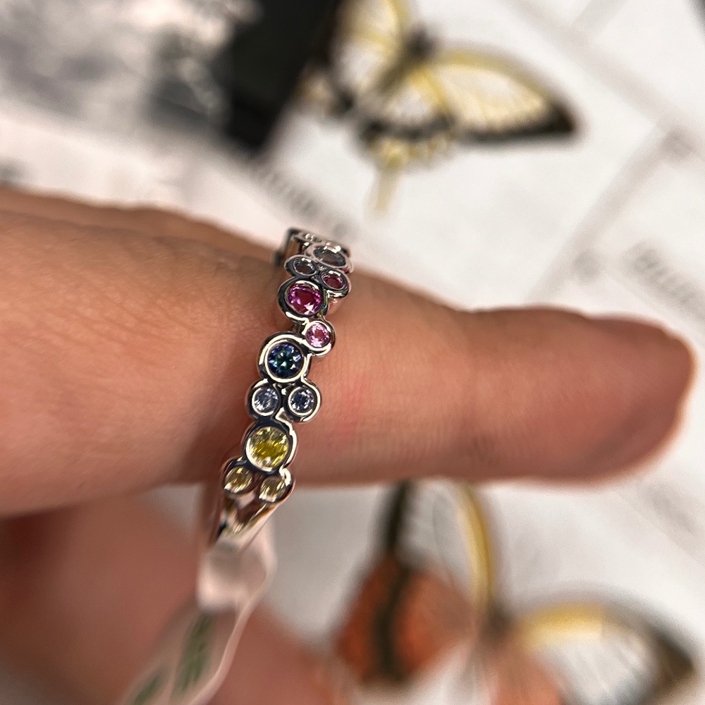 Bomb Party "Candyland Unicorn" Array of Multicolor Cubic Zirconia + Rhodium Plat